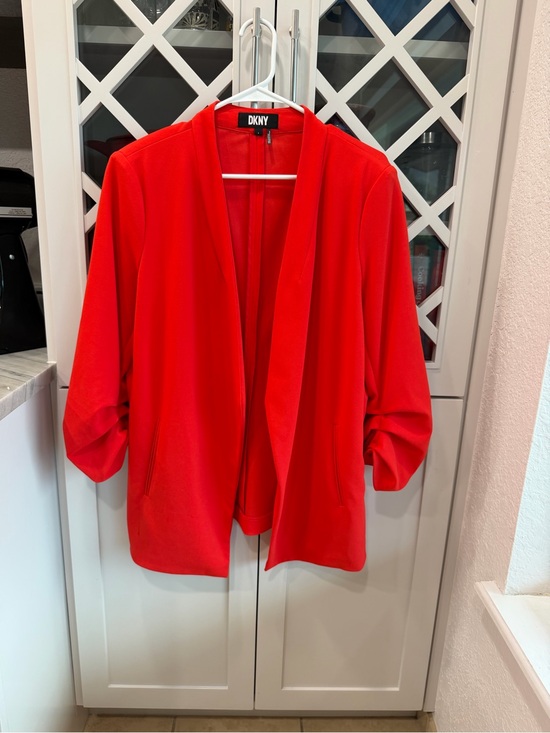 Dkny Jackets & Blazers - DKNY Bright Red Open-Front Blazer
